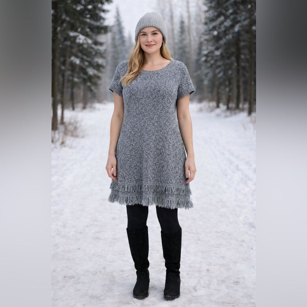 Style & Co Blue Knit Sweater Dress M